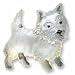 Clearly Charming West Highland Terrier Sterling Silver and Enamel Pin