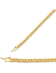 7" 14K Yellow Gold 5.0mm (1/5") Polished Diamond Cut Multi Line Rope Chain w/ Box Catch Clasp