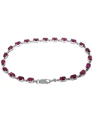 14k Gold Tennis Bracelet with Genuine Rubies