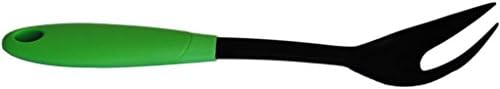 Visna Nylon Utensils 2 Prong Fork Green Plastic Handle
