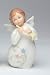 3.75 inch Ceramic Little Angel Statue With Flowers Playing A Trumpet