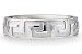 BENCHMARK 14K White Gold 6mm Carved Greek Key Ring (Sz 4 - 8)