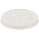 Dart 12JL White Vented Lid for Foam Cups and Containers 100-Pack (Case of 10)