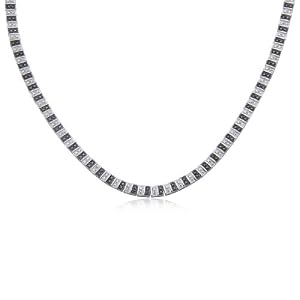Click here to buy Sterling Silver Black and White Diamond Necklace, 17 by Amazon.com Collection.