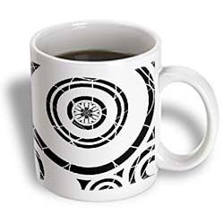 Modern White and Black Circle Art - 11oz Mug Modern White and Black Circle Art - 11oz Mug