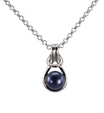 CleverEve's Wrapped Solo Tahitian Pearl Necklace Sterling Silver