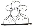 COWBOY Metal Bronze TOWEL RACK Holder Bath Western NEW