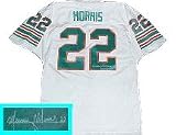 Mercury Morris Autographed Miami Dolphins White Throwback Football Jersey with 