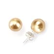 Olive n Figs Sterling Silver and Genuine Swarovski Crystal Pearl Stud Earring - Light Gold (8mm)