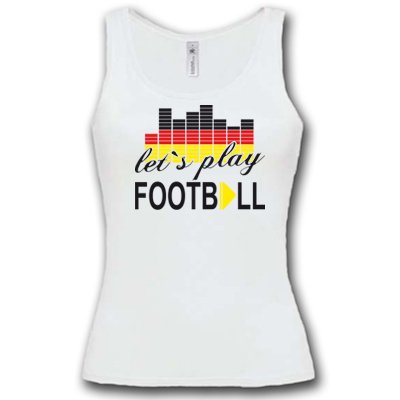 R1 – DEUTSCHLAND MOTIV 14 Damen Tank Top Weiss / Schwarz-Rot-Gelb Gr. S