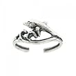 Dolphin Riding the Surf Adjustable Toe Ring in Sterling Silver