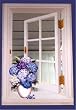 Mirror with Hydranga in Faux Window