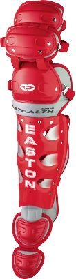 Easton Stealth Youth Catcher's Leg Guards - Black / Silver - Youth Catcher's Gear