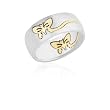 Ziovani Gold-Tone Cut Butterfly Stainless Steel Ring