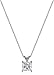 Amazon Collection Platinum or Gold-Plated Sterling Silver Princess-Cut Swarovski Zirconia Solitaire Pendant Necklace, 18