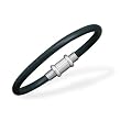 Black Rubber Bracelet with Stainless Steel Magnetic Clasp