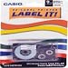 Casio - Printer tape cassette - white, red - Roll (0.35 in) (pack of 2 )