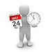 Wallmonkeys Peel and Stick Wall Decals - Man Holding Clock and Calendar. 3D Rendered Illustration. - Removable Graphic
