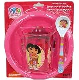 Lovely Dora The Explorer dining set - Officially licensed Nick Jr 3 pcs tableware for kids