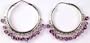 Large Hoops Sterling Silver HOOP Amethyst Bead Earrings