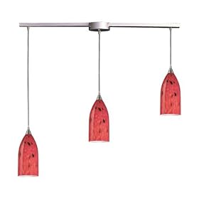 Verona - 3 Light Kitchen Island Pendant Track Lighting Fixture - Brushed Nickel - Red... by ELK Lighting