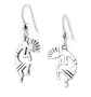 Kokopelli Southwestern Spirit of Music Sterling Silver Hook Earrings