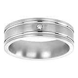 Titanium and Platinum Comfort Fit Women's Wedding Band, 6mm