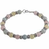  : AMAZONITE ARAGONITE ROSE QUARTZ BEADS STERLING SILVER BALI BEADS