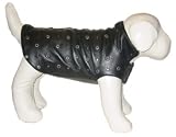 Large Black Nappa Eyelet Pet Coat