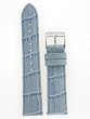Ladies Watch Band Crocodile Grain Light Blue Glossy Built-In Spring Bars