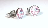 The Stainless Steel Jewellery Shop - 7mm New York Yankees Logo Studs (pair) - Includes FREE Velvet Jewellery Gift Pouch