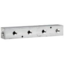 Dixon AMF43 Aluminum Air Fitting, Bar Manifold, 3/8" NPT Female, 8" Length x 1-1/2" Height