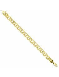 Genuine 14K Yellow Gold Triple Link Charm Bracelet 8 Inches 18 Grams Of Gold 100% Satisfaction Guaranteed.
