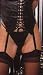 Leather Lace Up Corset with demi Cup Lace trim and boning Adjustable and detachable Garters shown with item EML9180 in Small Medium Large X-Large or 1X 2X 3X Queen Plus sizes