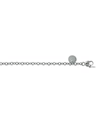 14KT White Oval Link with Disc Bracelets Length = 7.25
