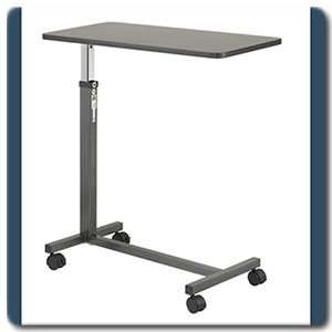 Non-Tilt Overbed Table / Hospital-Computer Table with Silver Vein Finish