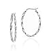 Sterling Silver Tarnish-Free Twisted Oval Hoop title=