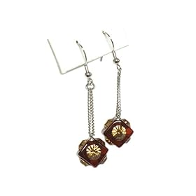 Crystal Gold Bronze Big Eye Stud Cube Earrings Fashion Jewelry
