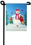 Pug - Frosty's Helpers - Garden Flags