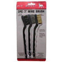 3 Piece Mini Wirebrush Plastic Handle by Pit Bull