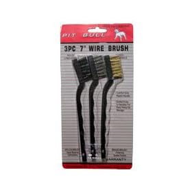 3 Piece Mini Wirebrush Plastic Handle