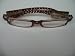 Lighted Reading Glasses +3.50 Night-light LED Frame (BROWN W/ PATTERN)