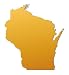 Wisconsin (usa) Map Filled with Orange Gradient - 24