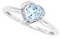 0.62ct Aquamarine Diamond Heart Ring in 10Kt White Gold-5