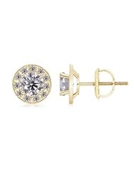 2 ct Solitaire Diamond Stud Earrings in Yellow Gold