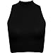 Fashion Wardrobe Womens Crop Top Ladies Polo Turtle Neck Sleeveless Tshirt Cropped 8 10 12 14 New (USA 6-8 / UK 6-10 (S/M), Black)