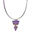 Necklace / Pendant - XP-43 - Genuine Handmade Dichroic Glass Pendant Hung on a 16" Stainless Steel Purple Colored Multi-Strand Cord + 2" Extension Chain ~ .925 Sterling Silver