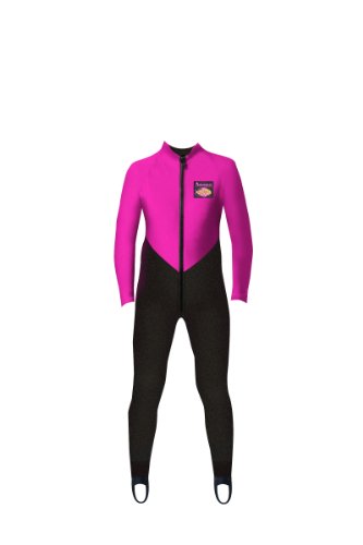 Aeroskin Nylon Lycra Full Body Suit (Black Torso with Color Accent) (Black/Hot Pink, Small)