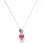9ct White Gold MINI Pink Sapphire & Diamond Heart Pendant On 18inch Fine Gold Chain By Jakob Strauss