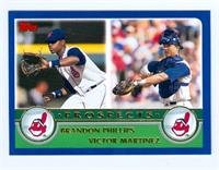 Brandon Phillips & Victor Martinez baseball card (Cleveland Indians) Mint Condition Rookie Card 2003 Topps #675